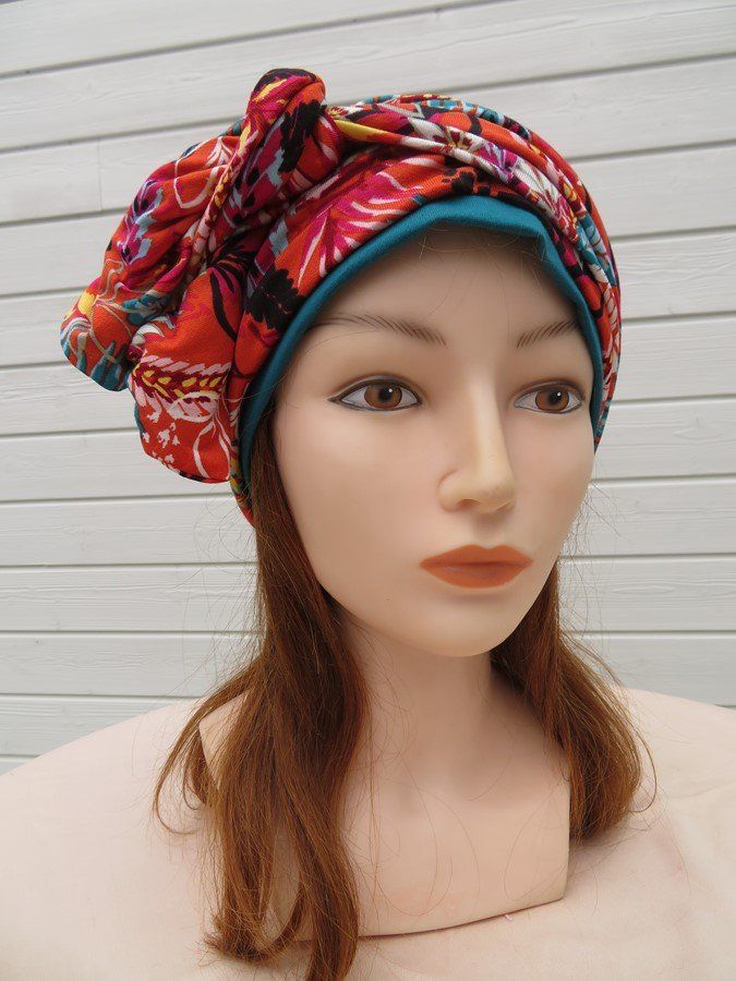 Bonnet chimio foulard intégré fabriqué en Vendée Tropiques